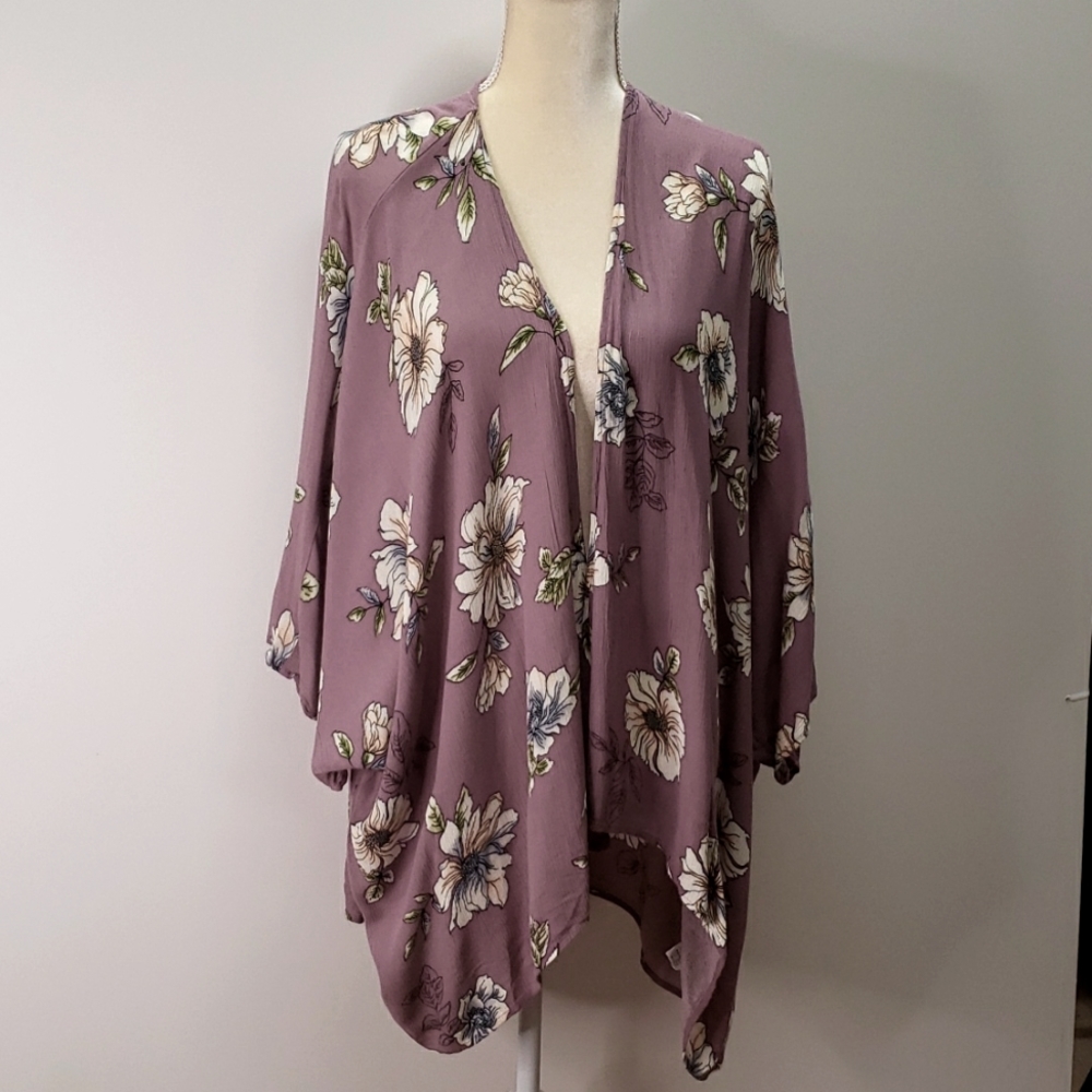 Floral kimono style cardigan one size B8 - Picture 1 of 7